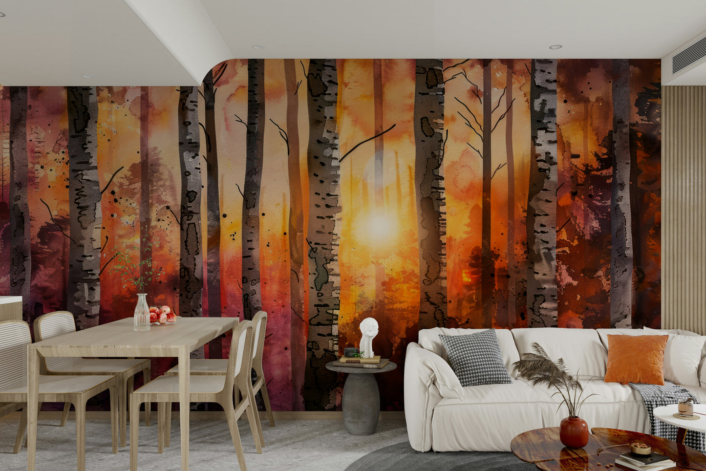 Cozy forest wallpaper design


