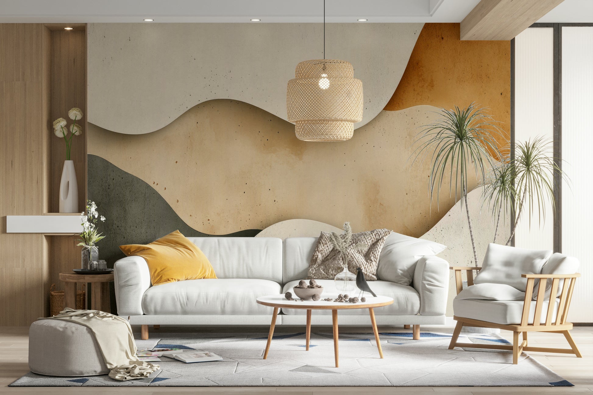 Bedroom natural wallpaper

