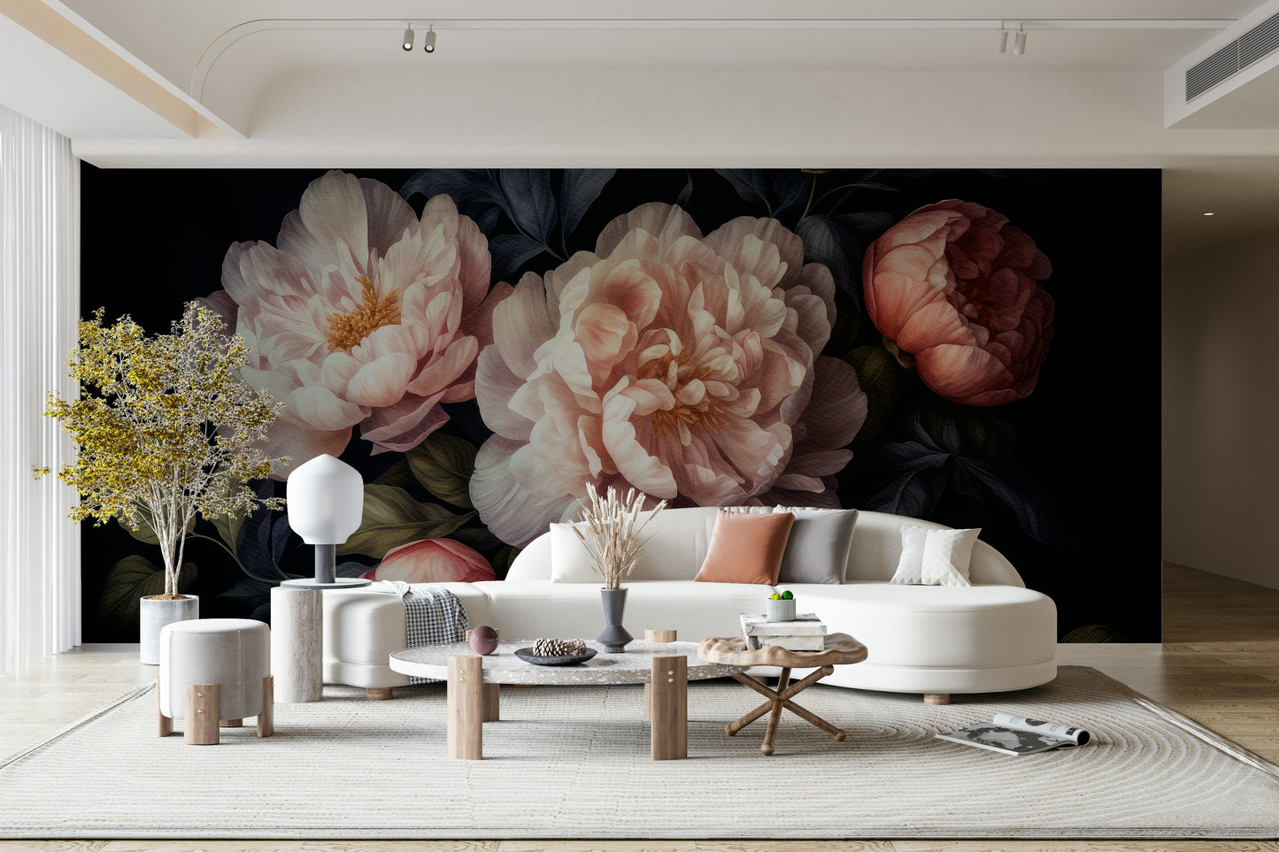 Living room garden mural

