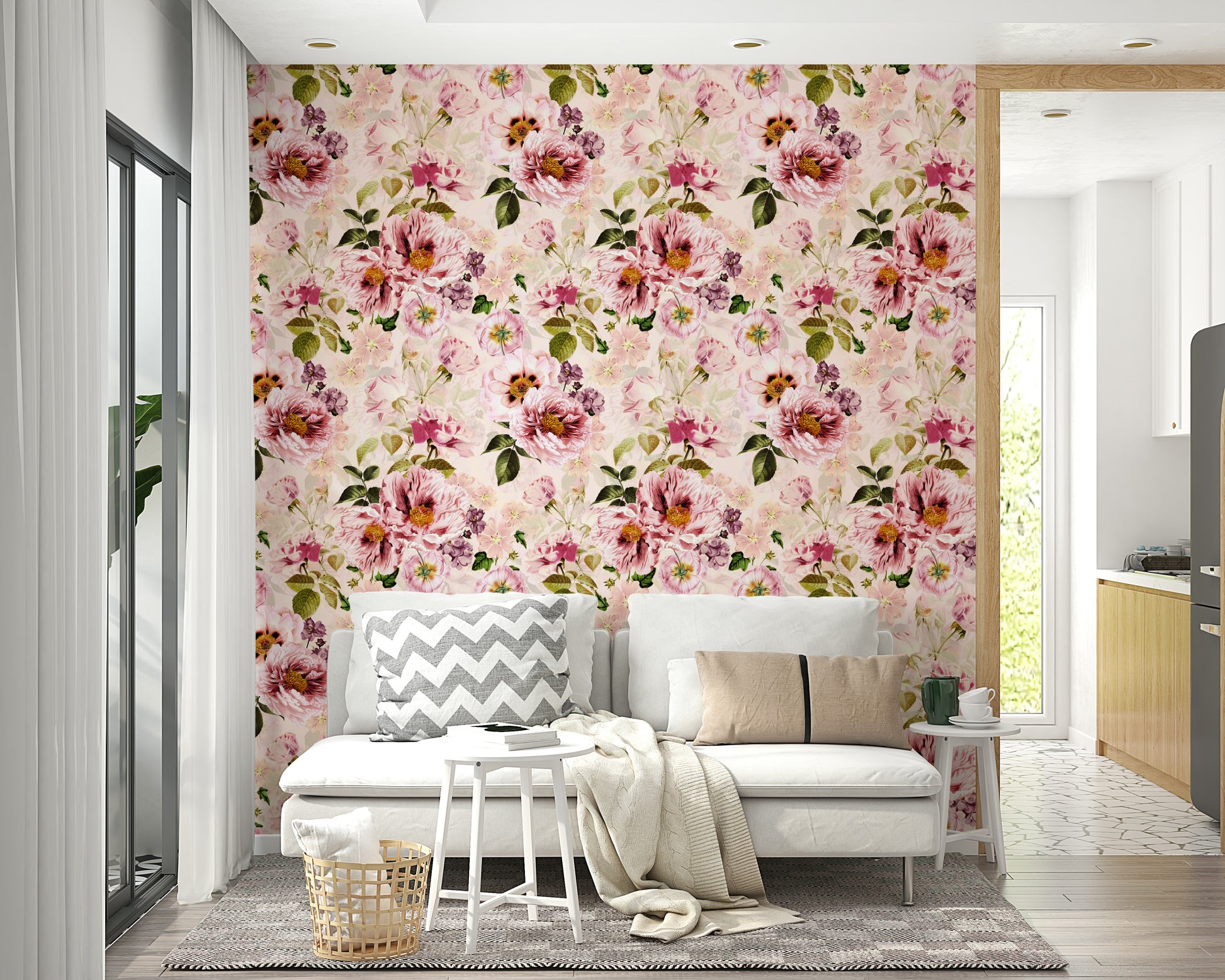 Heritage gothic wallpaper with moody floral motifs

