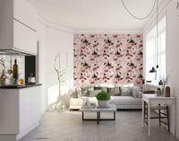 Floral wallpaper featuring grandmillennial peonies pattern

