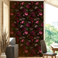 Elegant dark floral wallpaper for a bold, vintage-inspired look.

