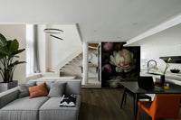 Rich gothic florals wallpaper mural for a vintage home vibe.

