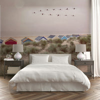 Beach-inspired Sandy Shore Escape wall mural for serene decor.

