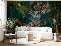 Majestic peacock wall mural bringing sophistication to interiors.


