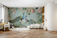 Wallpaper for walls with tropical foliage and vintage charm

