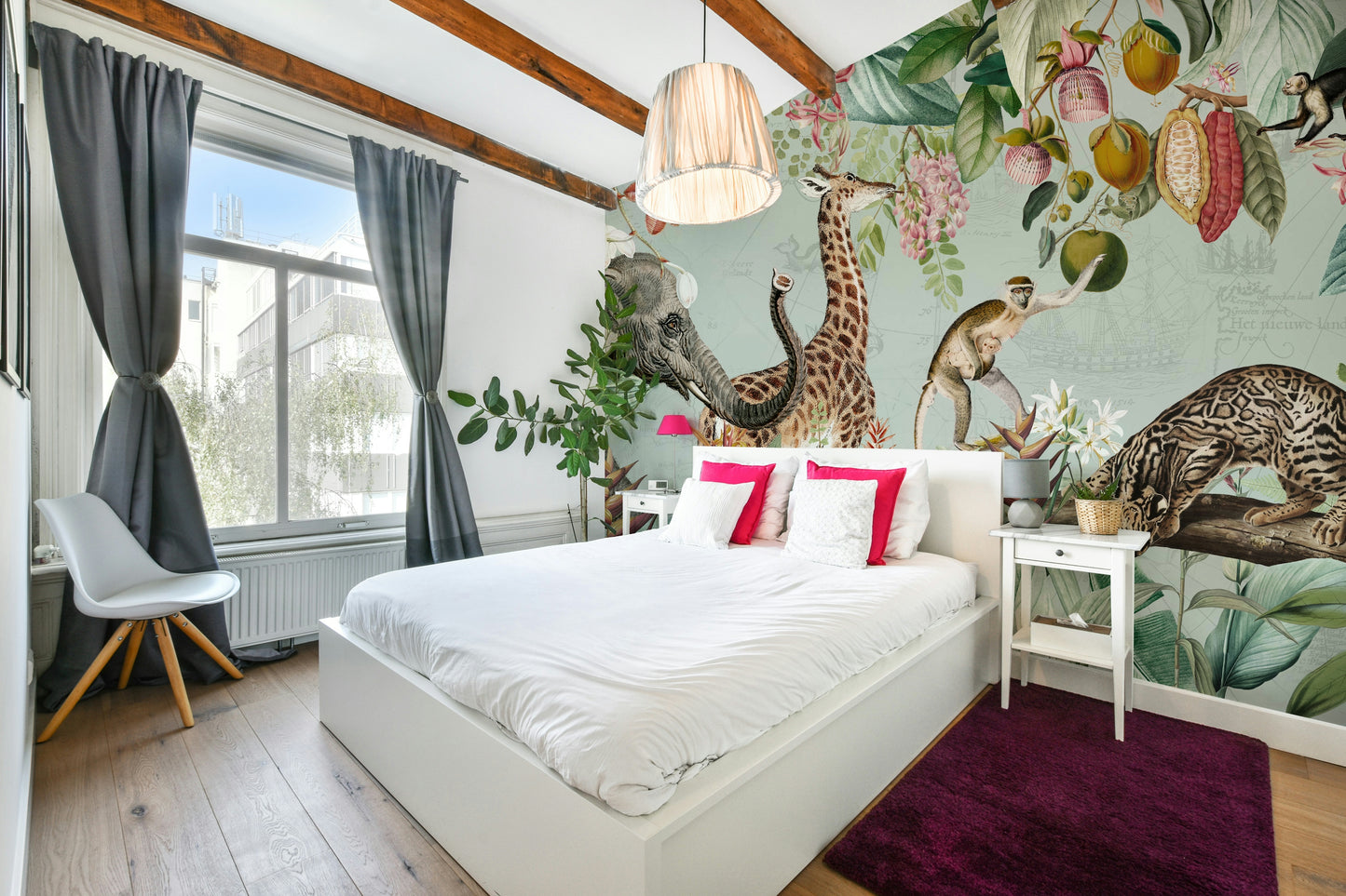 Whispers of the Wild tropical vintage wall mural with lush plants

