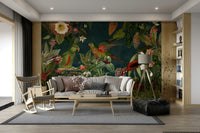 Secret Vintage Garden of the Tropics wall mural with lush greenery

