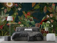 Wallpaper for walls featuring vintage tropical plants and blooms

