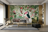 Sophisticated tropical wallpaper mural for living spaces

