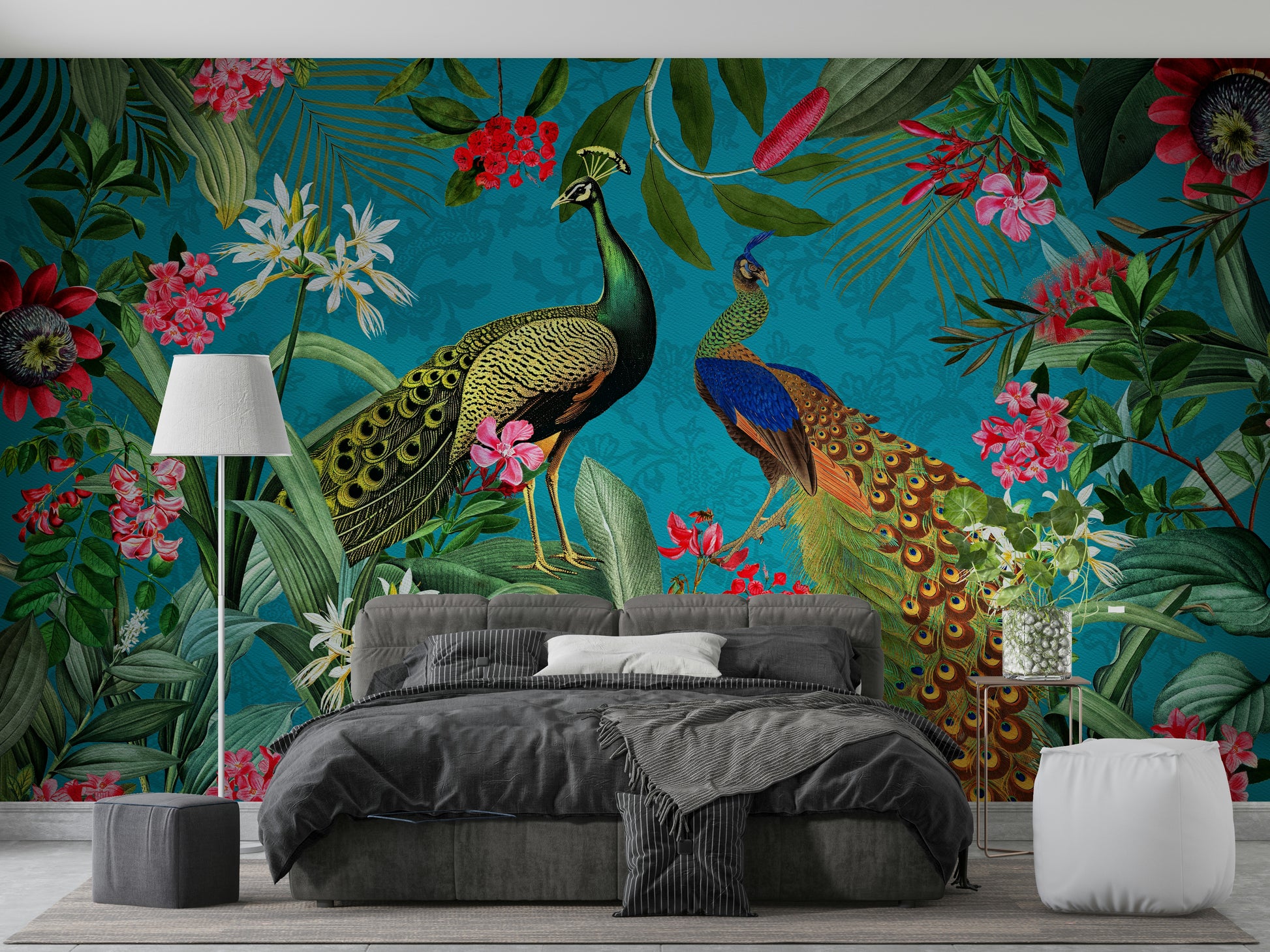 Intricate floral and peacock design for home interiors

