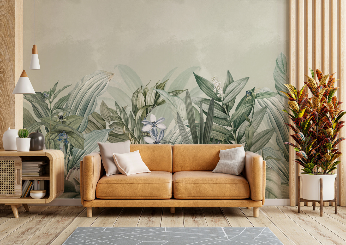 Serene Botanical Garden 1 mural wallpaper

