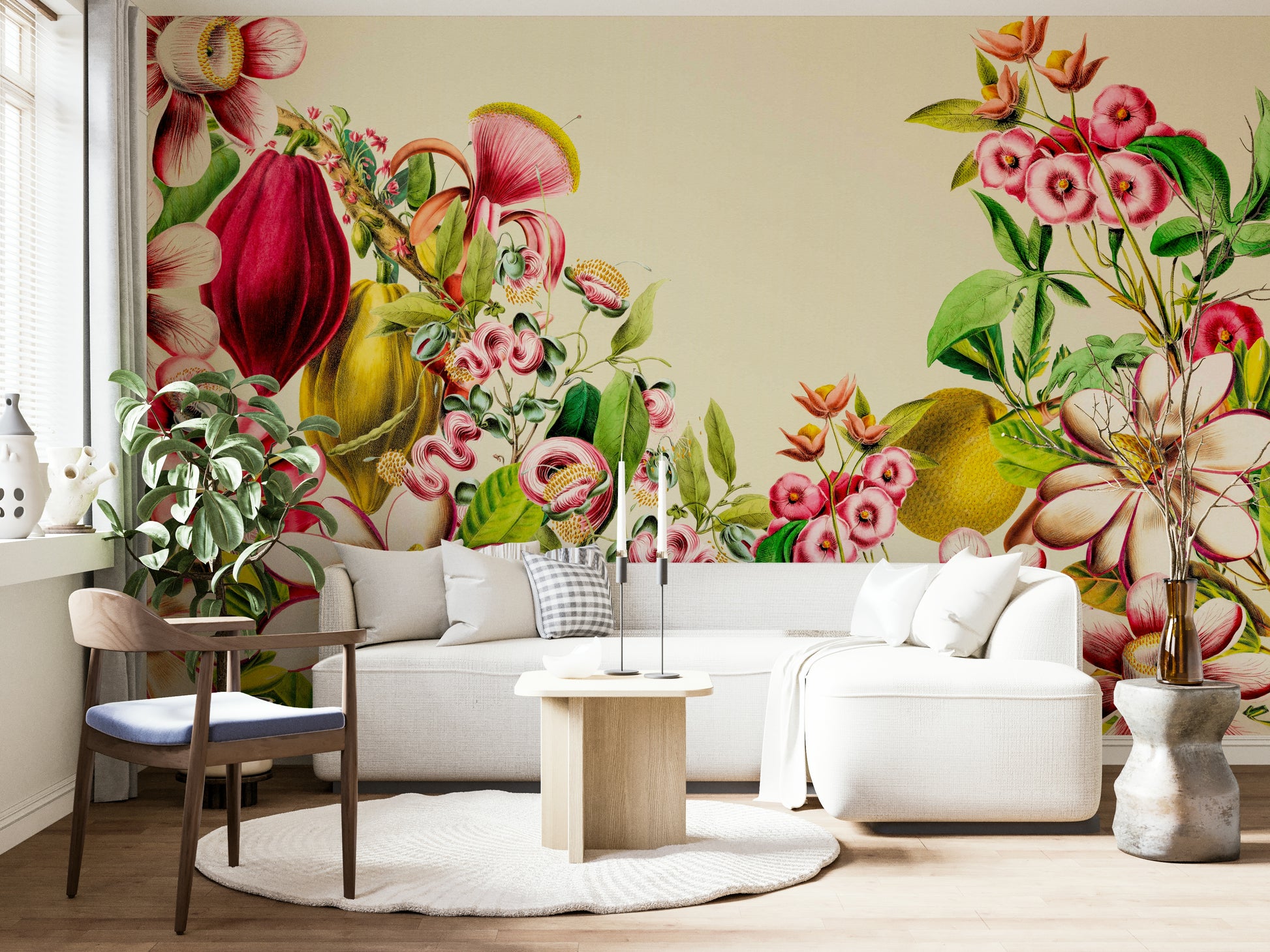 Vintage Botanical Garden mural wallpaper

