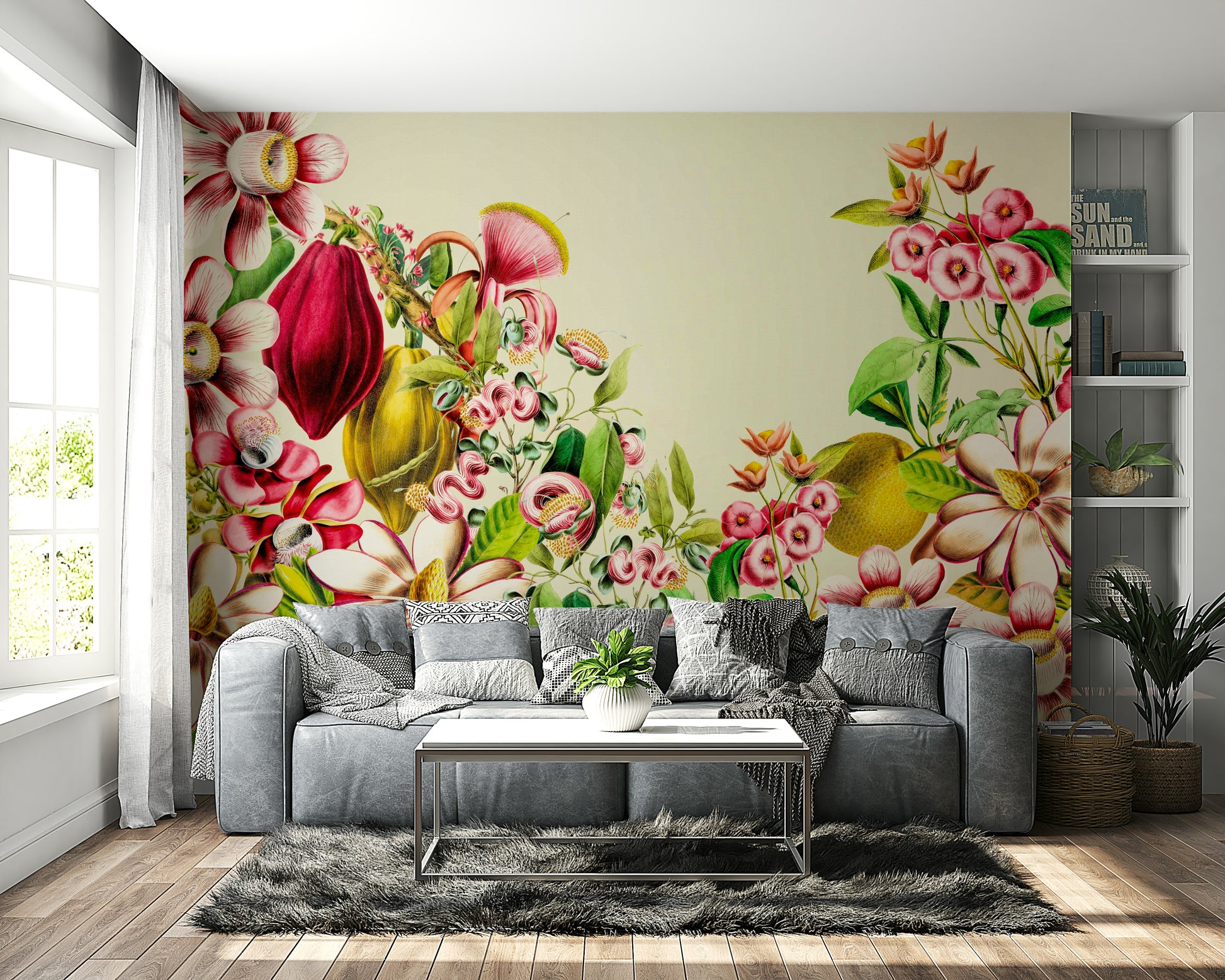 Traditional garden wallpaper design

