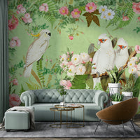 Calm floral mural wallpaper for bedrooms


