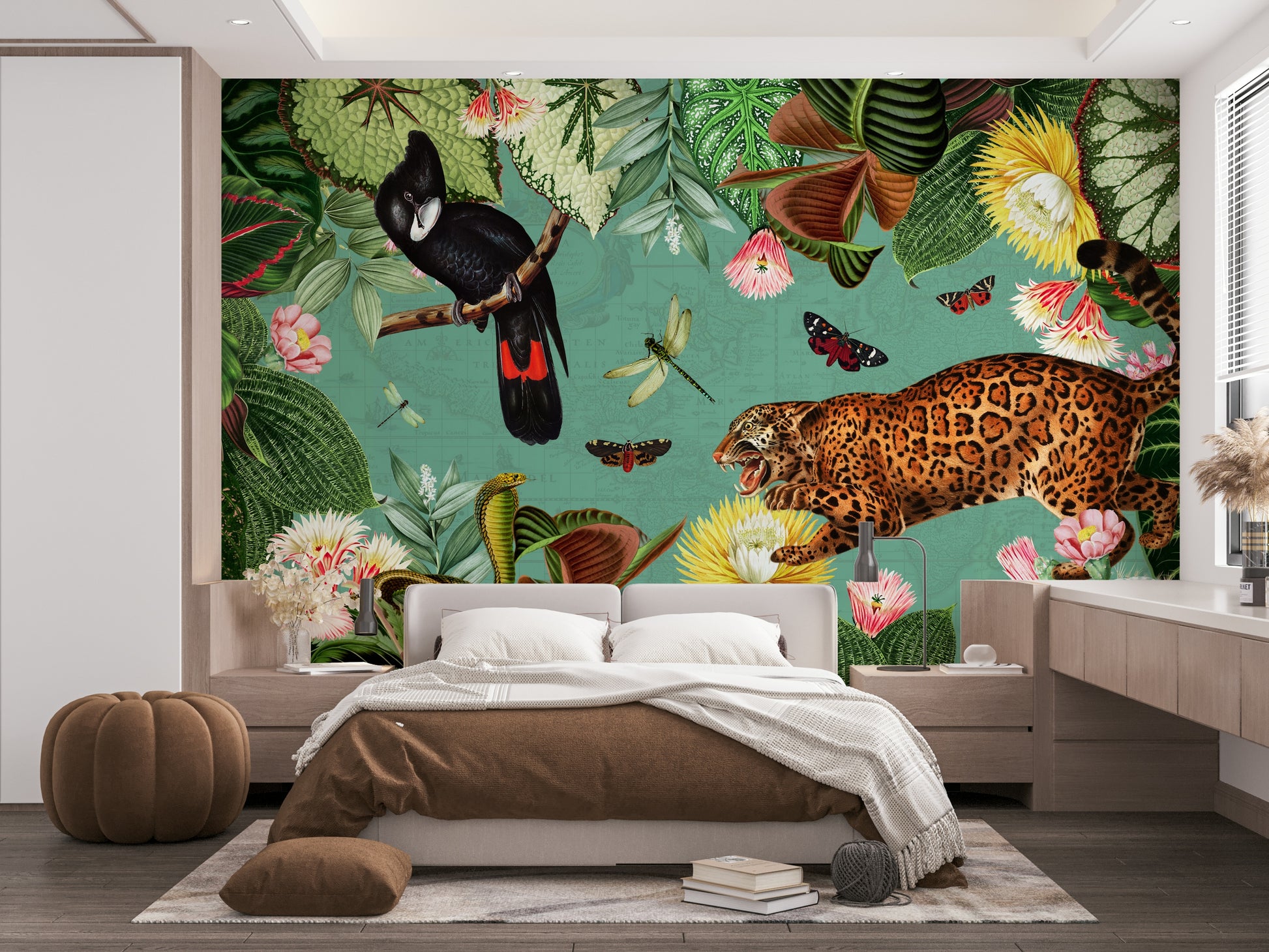 Vibrant jungle wallpaper for interiors

