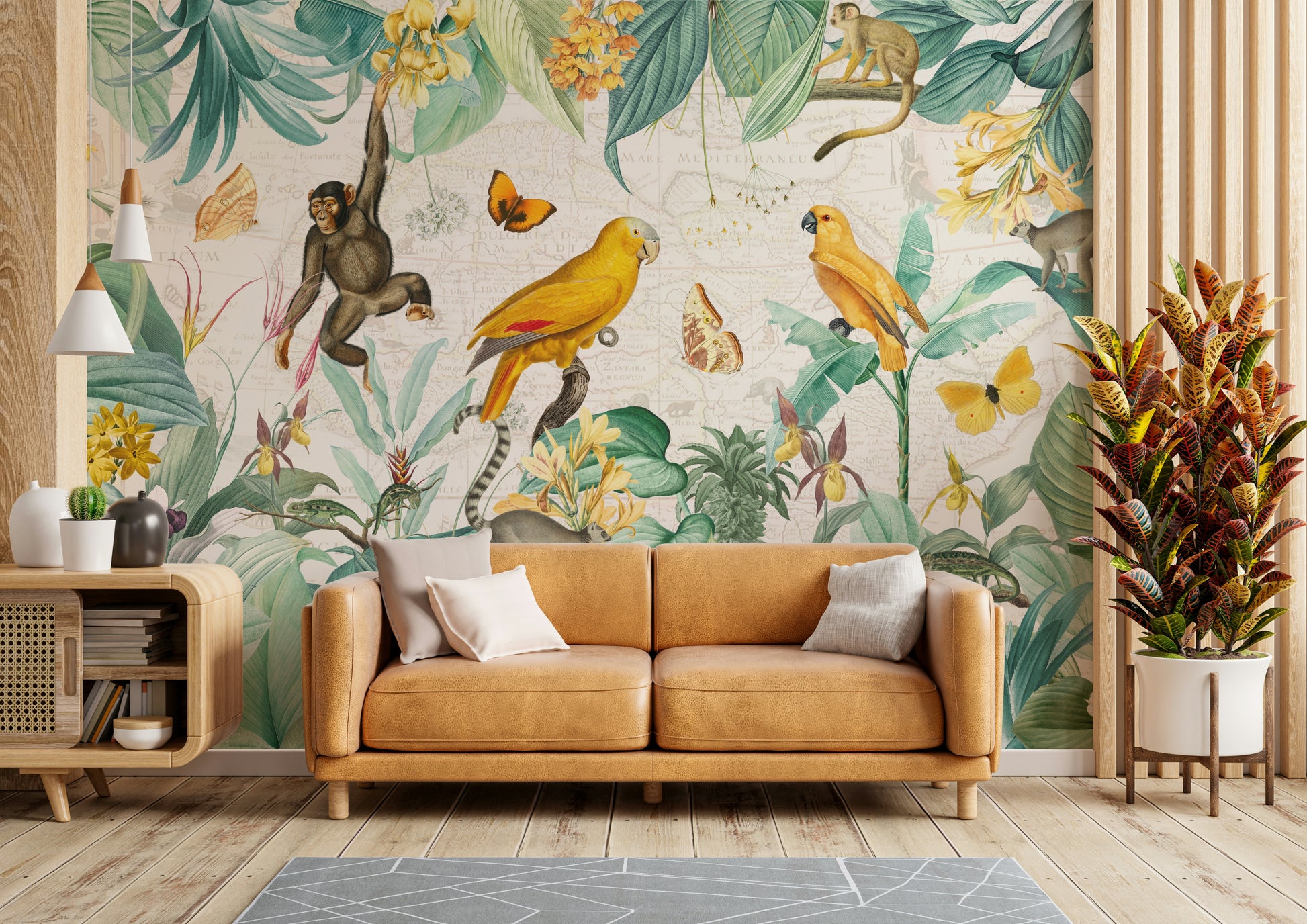 Exotic plants and animals mural

