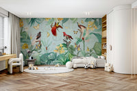 Vibrant tropical wallpaper for interiors

