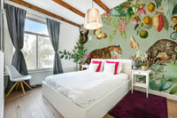 Lush botanical wall mural design

