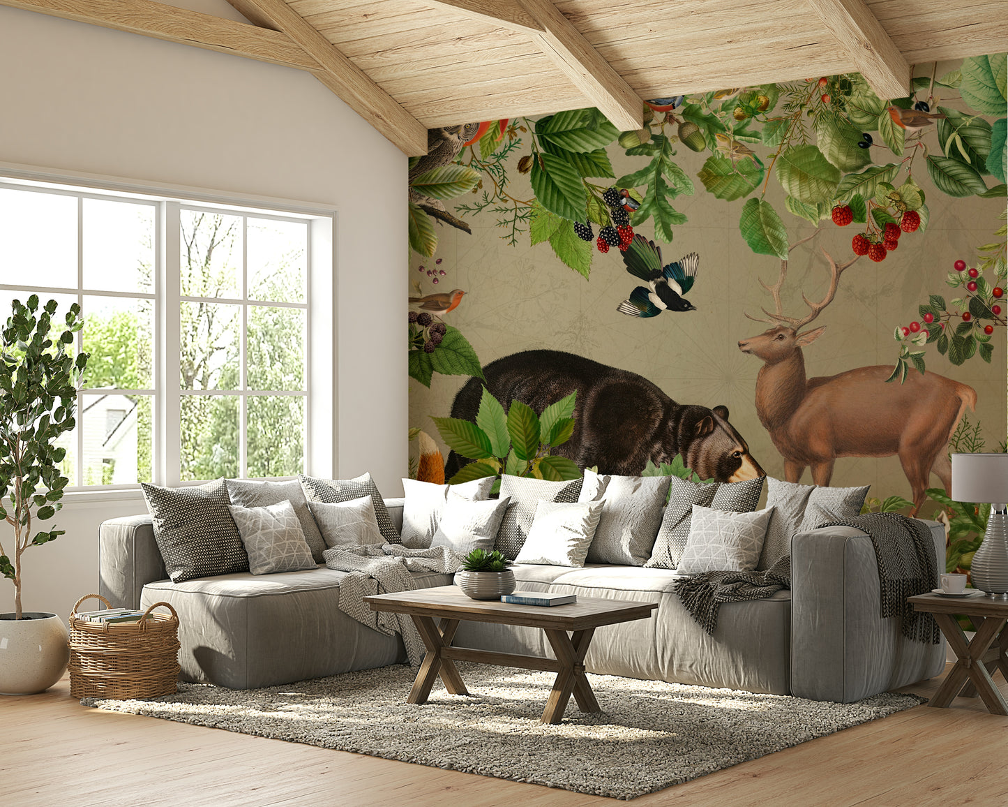 Subtle wildlife wallpaper design

