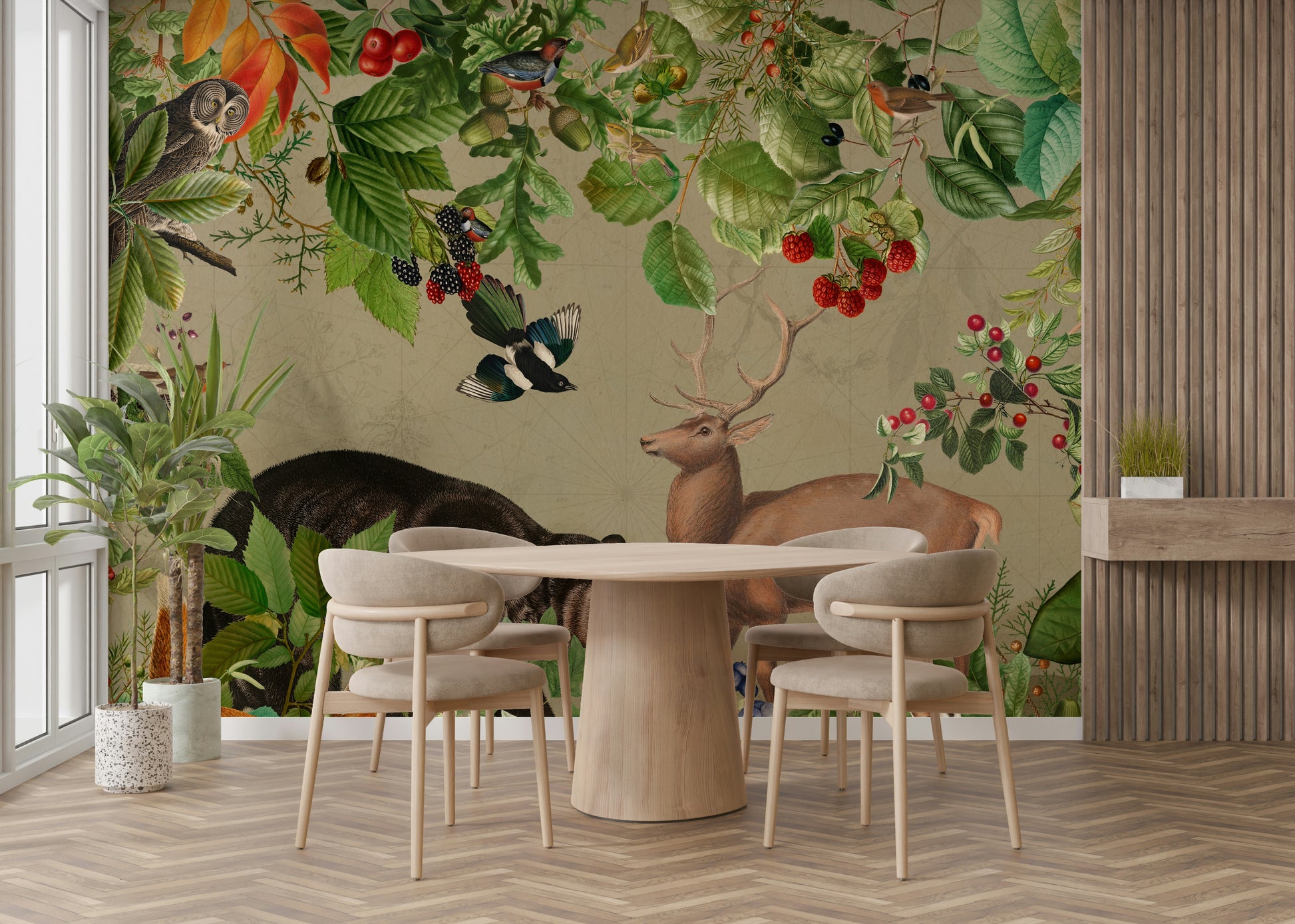 Woodland foliage mural wallpaper

