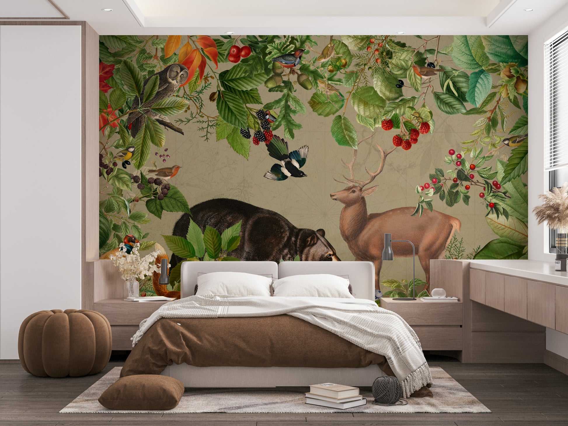 Calm forest wallpaper for bedrooms


