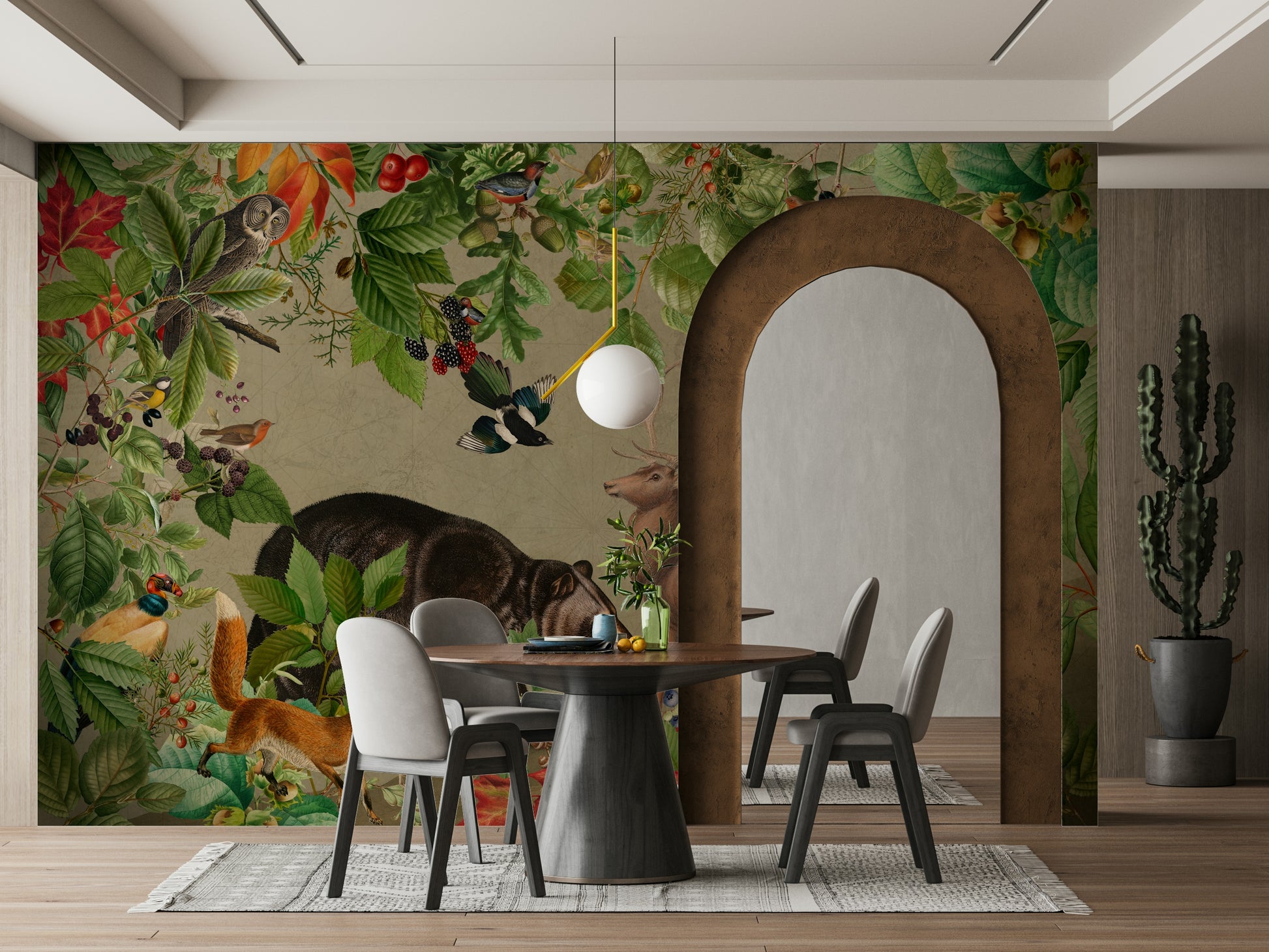 Nature-inspired woodland wallpaper


