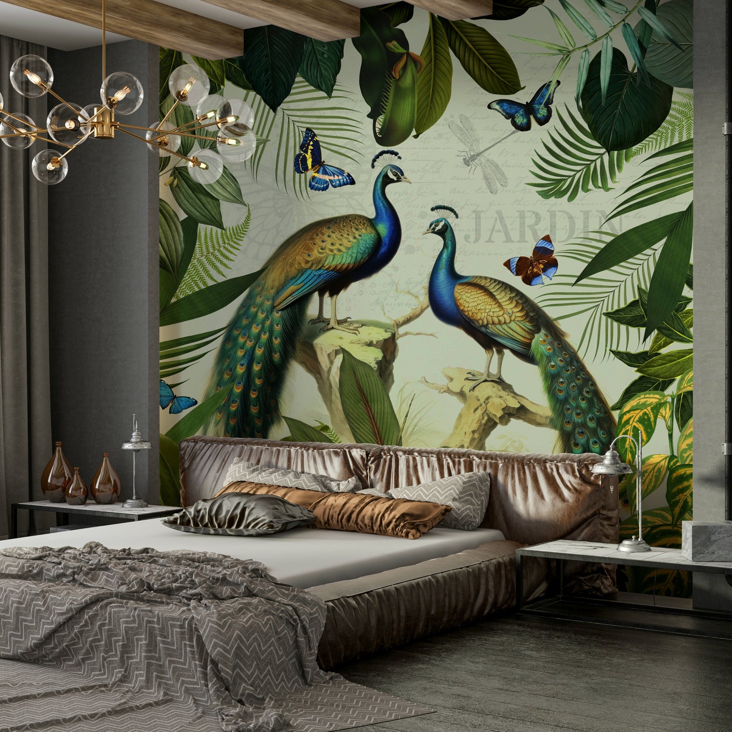 Nature-inspired wallpaper with birds

