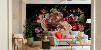 Night-blooming floral wallpaper for walls

