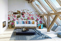 Hand-painted strawberry wallpaper design

