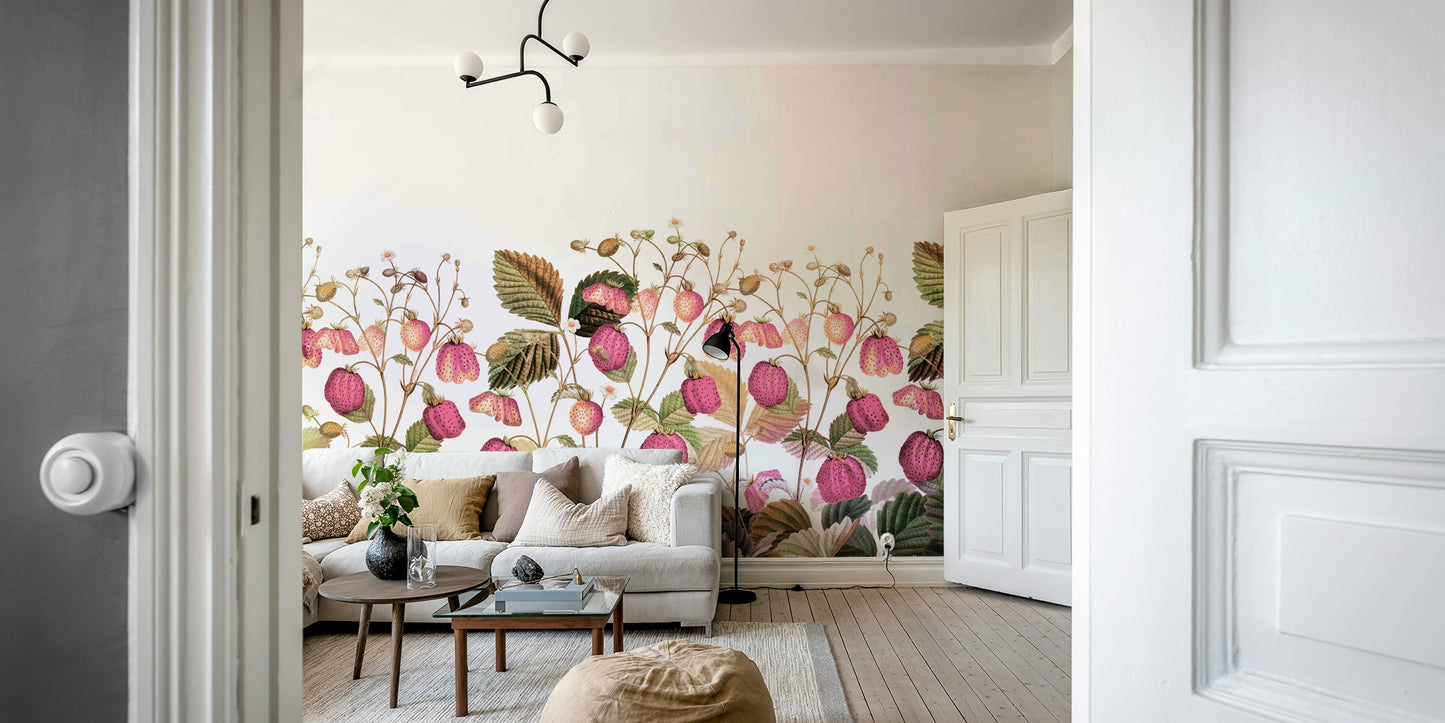 Nature-inspired mural wallpaper for dining rooms

