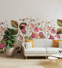 Cheerful floral wallpaper for kitchens

