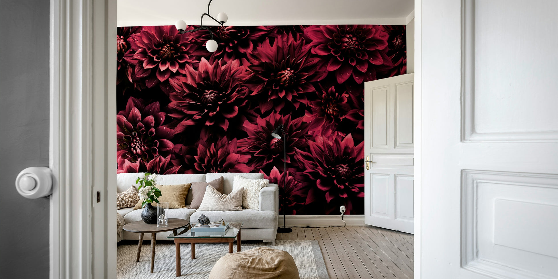 Floral mural wallpaper for elegant spaces

