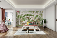 Soft pastel animal-themed wallpaper

