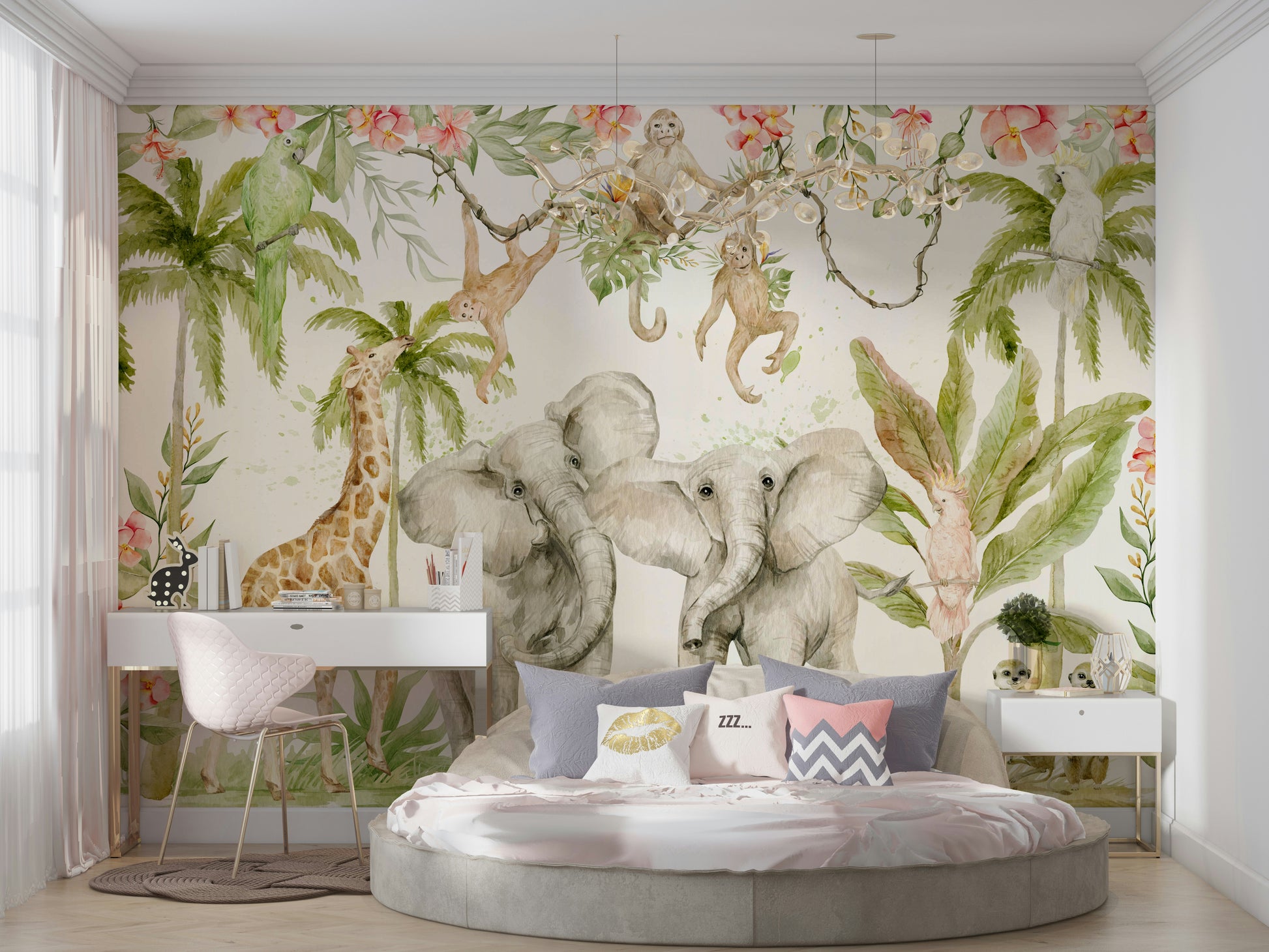 Bright tropical wallpaper for walls

