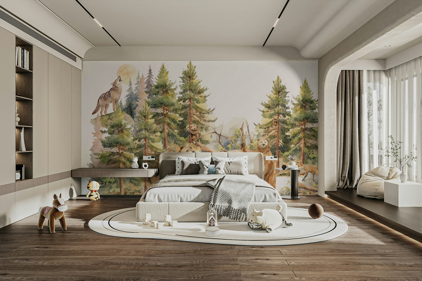 Enchanted forest wallpaper for serene spaces

