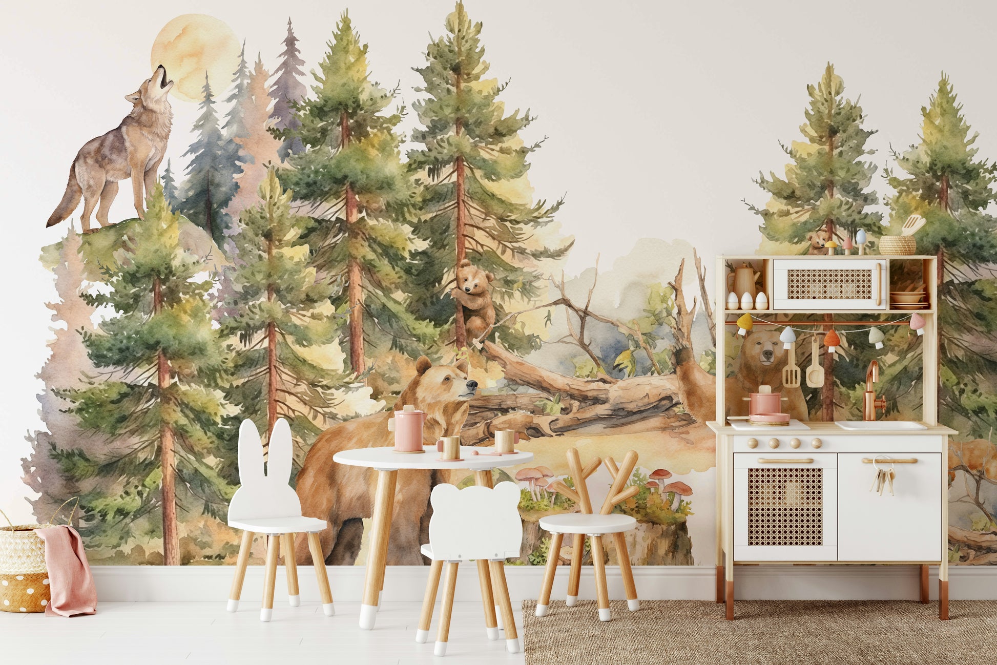 Calm nature-themed wallpaper mural

