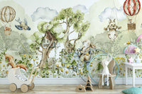 Soft foliage wallpaper for children’s rooms

