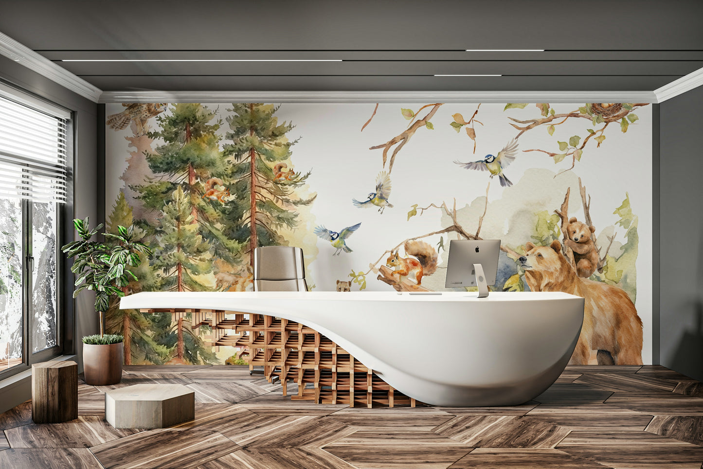 Subtle foliage wallpaper for bedrooms

