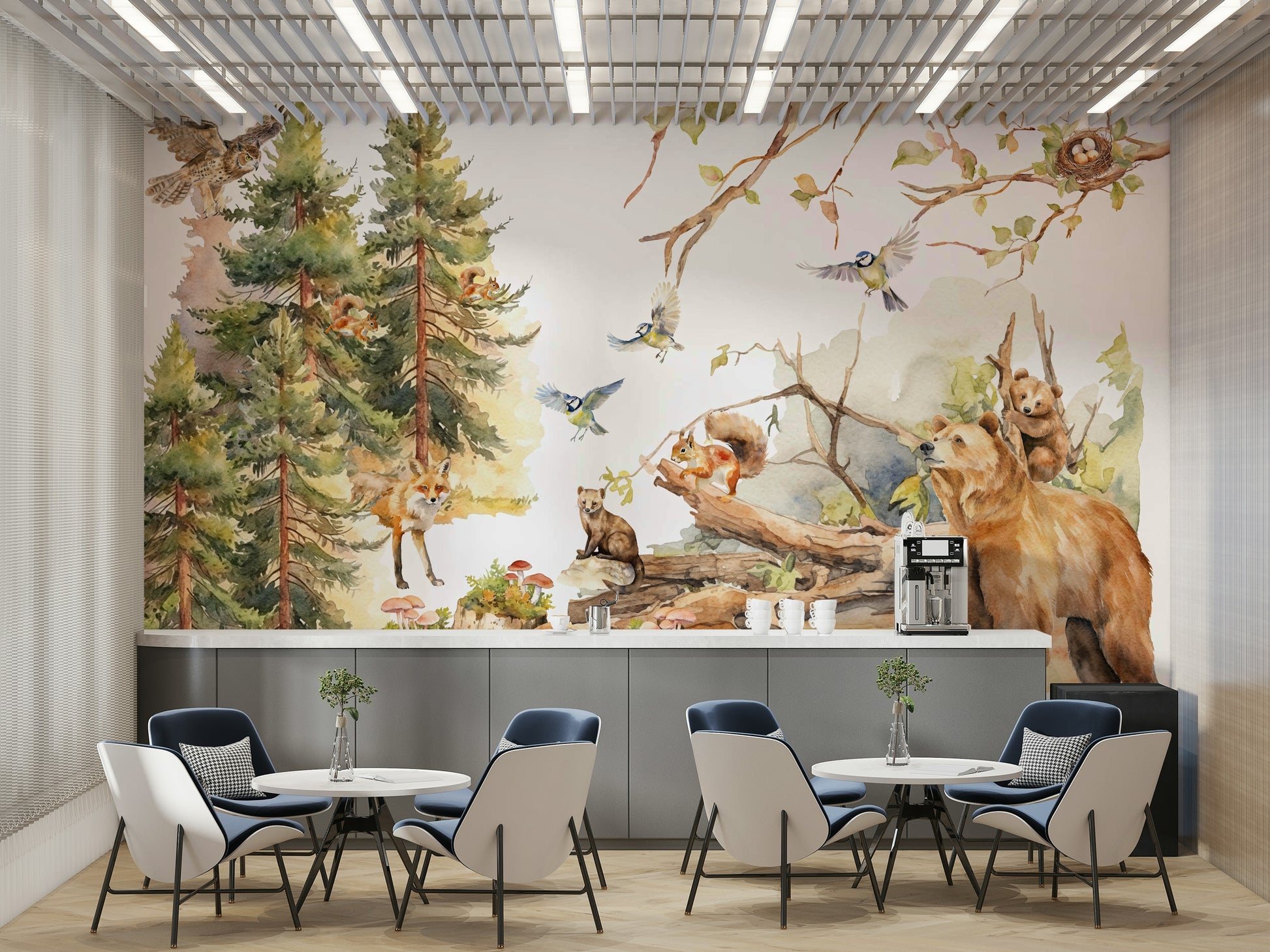 Calm nature-themed wall mural

