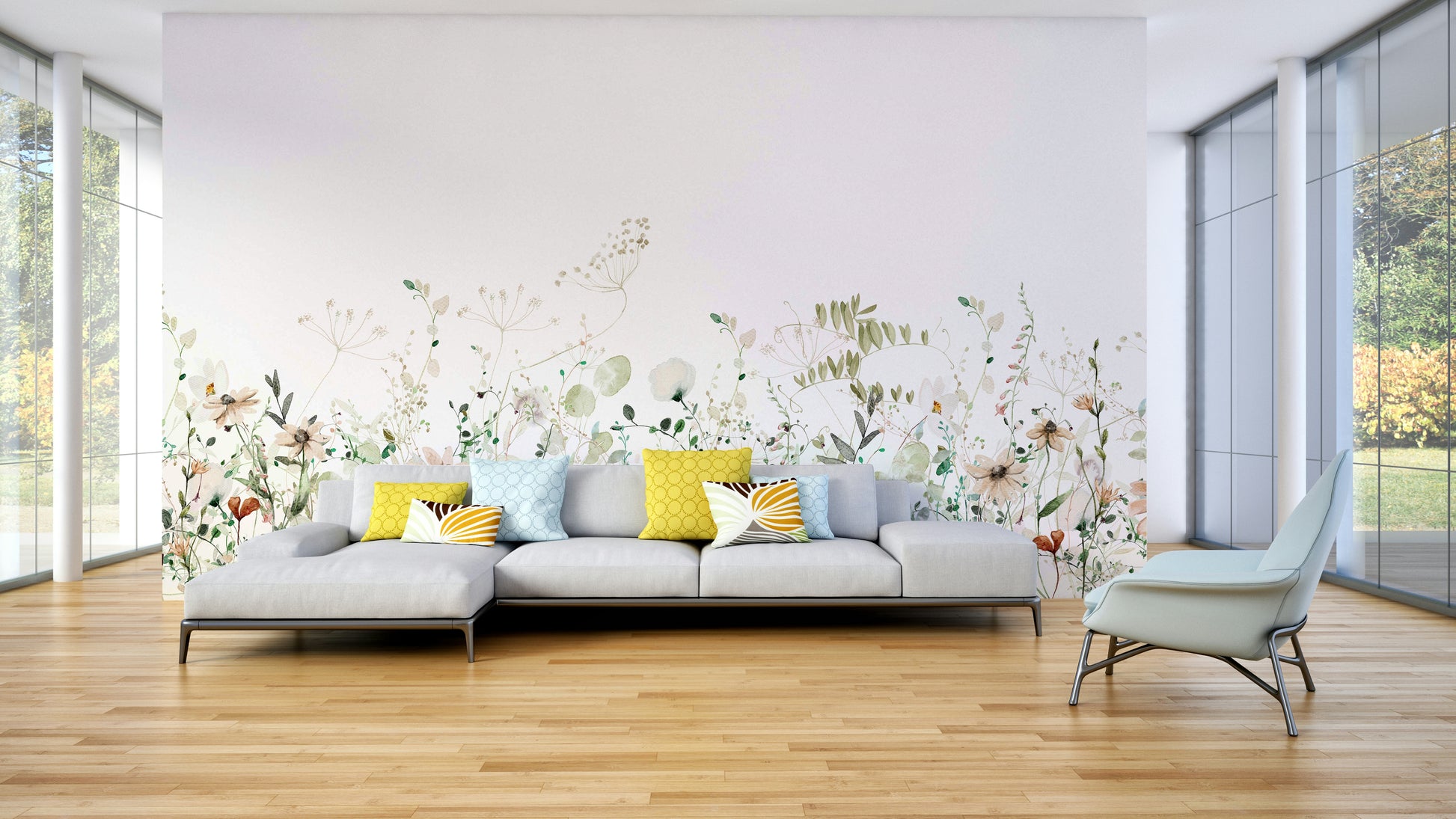 Airy nature-inspired wall design

