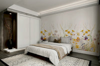 Bedroom whimsical flower mural

