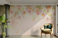 Nursery blush flower mural


