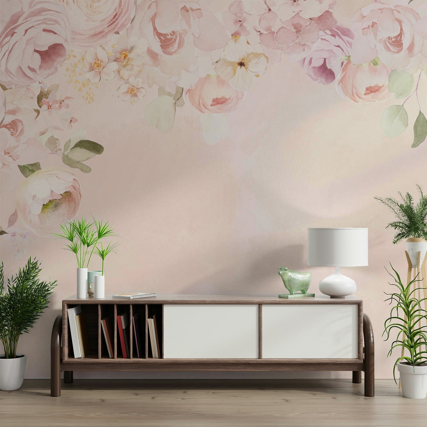 Romantic Rose Border wall mural

