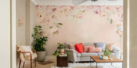 Living room rose wall design

