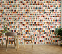 Wallpaper featuring modern copper and brown motifs.

