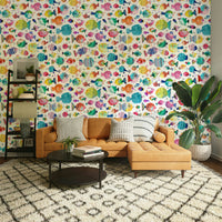 Fun ocean wallpaper for kids with playful puffer fish and coral.

