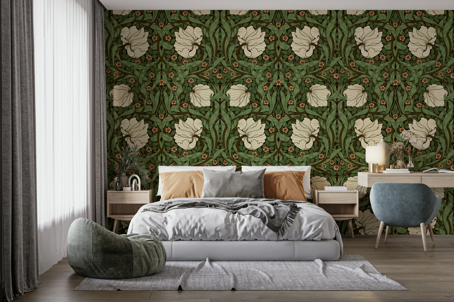 Classic floral wallpaper design

