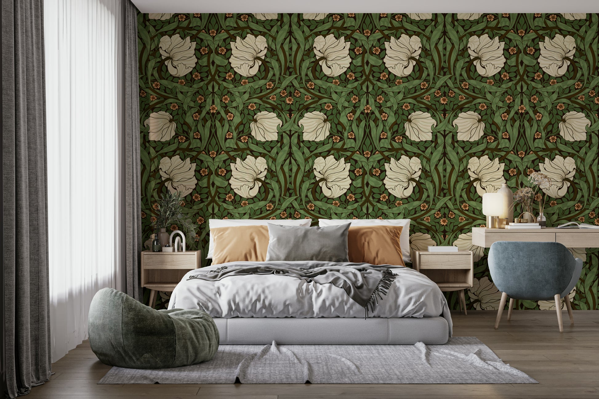 Classic floral wallpaper design

