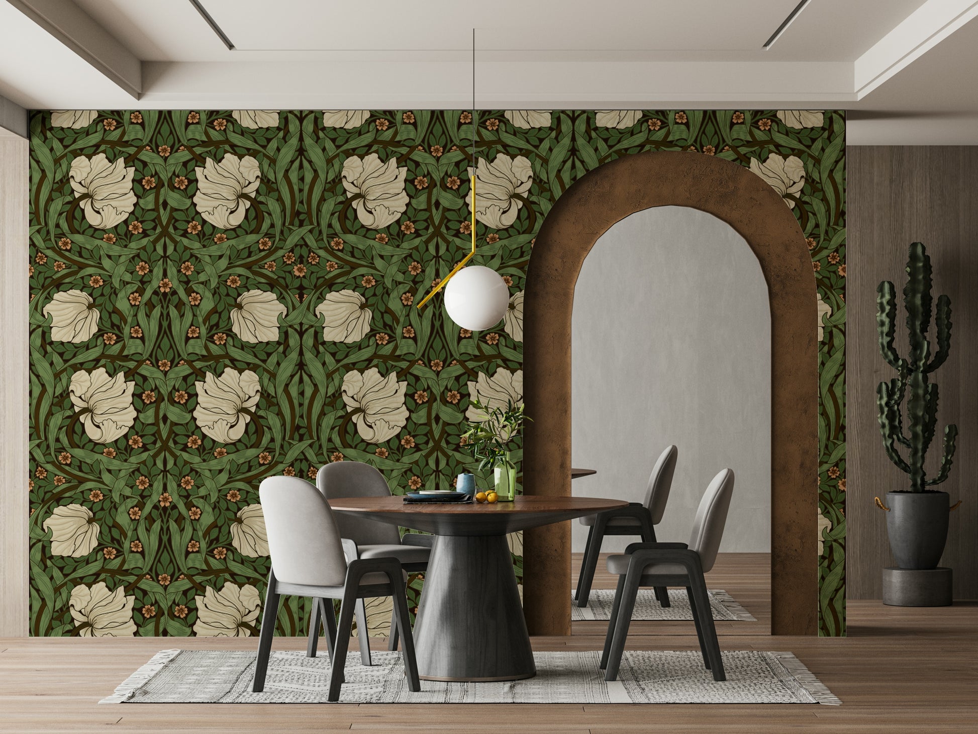 Traditional William Morris floral wallpaper


